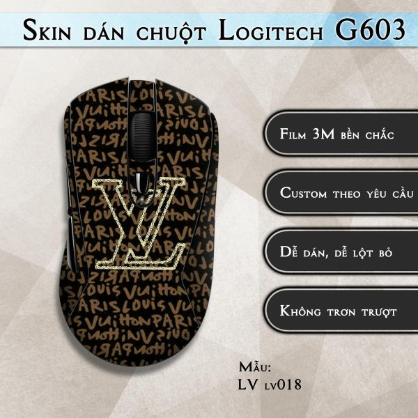 Skin dán chuột Logitech G603 mẫu LV lv018