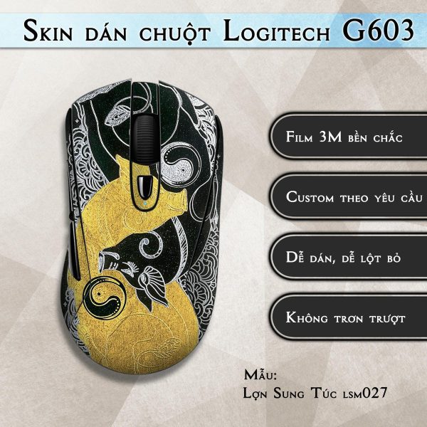 Skin dán chuột Logitech G603 mẫu Lợn Sung Túc lsm027
