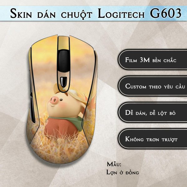 Skin dán chuột Logitech G603 mẫu Lợn ở đồng