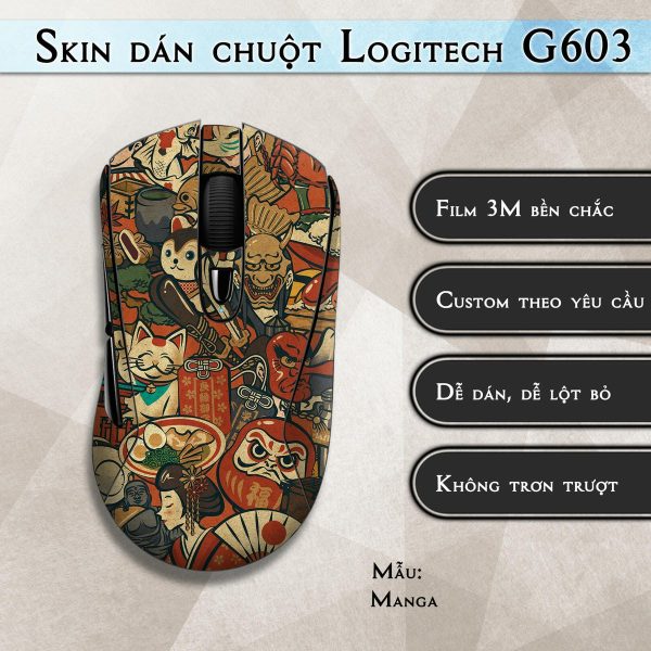 Skin dán chuột Logitech G603 mẫu Manga
