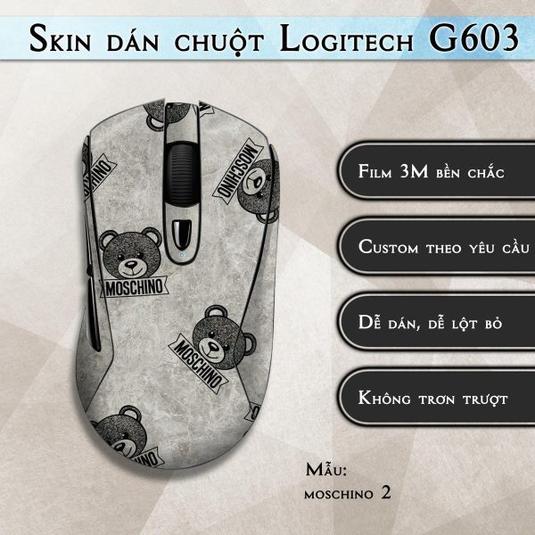 Skin dán chuột Logitech G603 mẫu moschino 2
