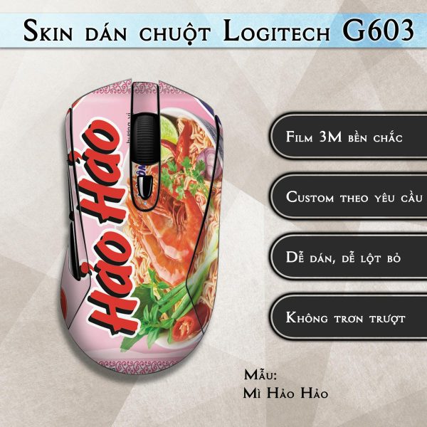 Skin dán chuột Logitech G603 mẫu Mì Hảo Hảo