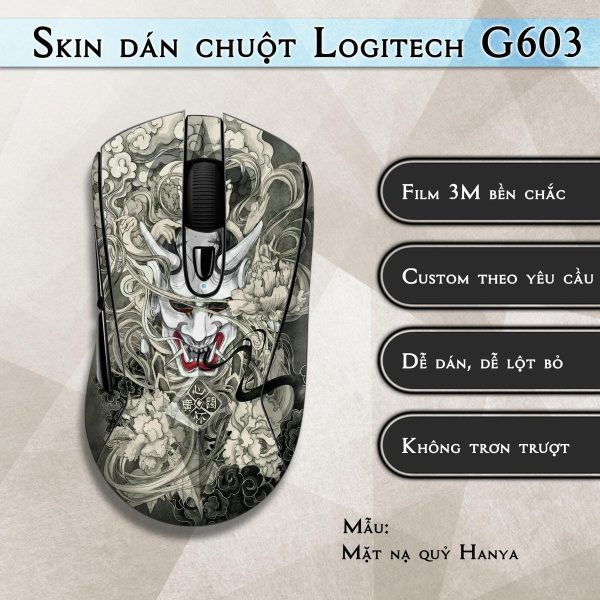 Skin dán chuột Logitech G603 mẫu Mặt nạ quỷ Hanya