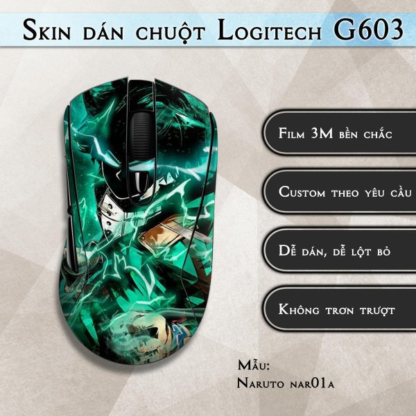 Skin dán chuột Logitech G603 mẫu Naruto nar01a