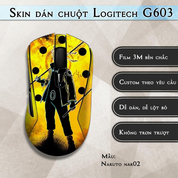 Skin dán chuột Logitech G603 mẫu Naruto nar02