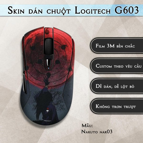 Skin dán chuột Logitech G603 mẫu Naruto nar03