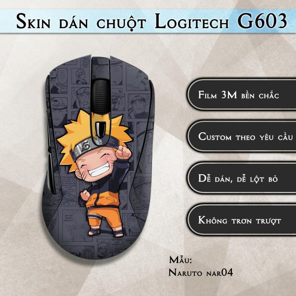 Skin dán chuột Logitech G603 mẫu Naruto nar04