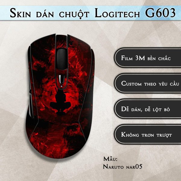 Skin dán chuột Logitech G603 mẫu Naruto nar05