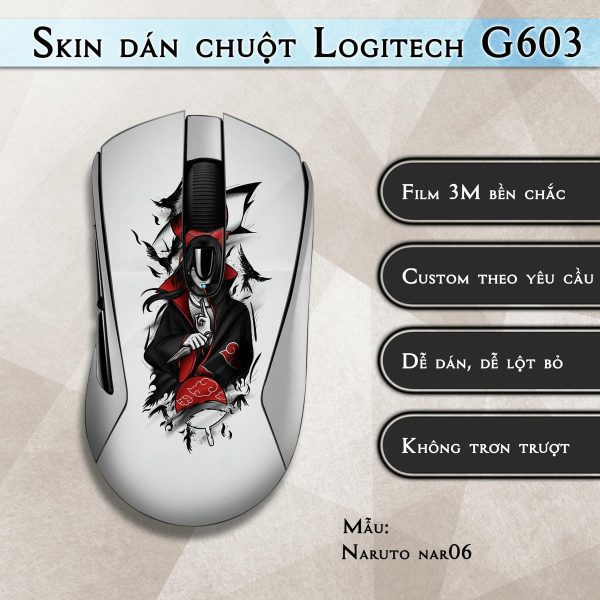 Skin dán chuột Logitech G603 mẫu Naruto nar06