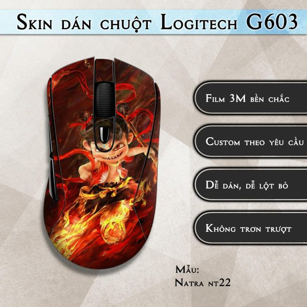 Skin dán chuột Logitech G603 mẫu Natra nt22