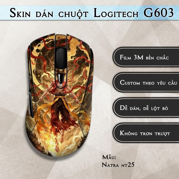 Skin dán chuột Logitech G603 mẫu Natra nt25