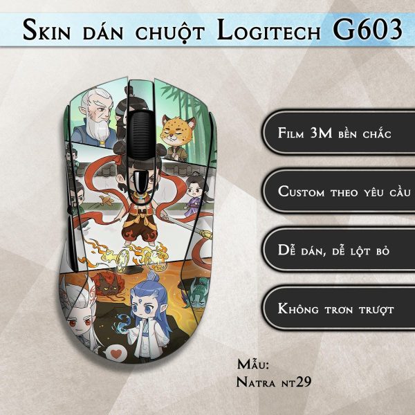 Skin dán chuột Logitech G603 mẫu Natra nt29