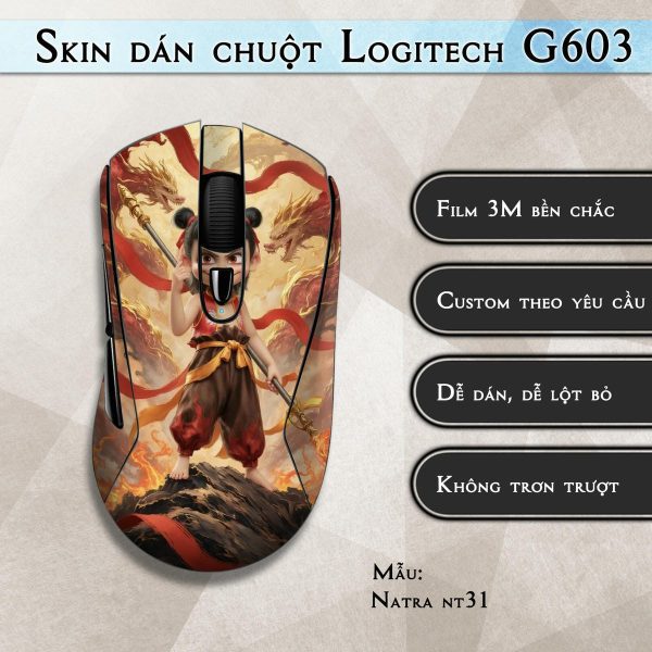 Skin dán chuột Logitech G603 mẫu Natra nt31