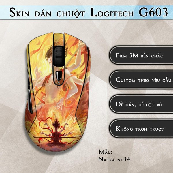 Skin dán chuột Logitech G603 mẫu Natra nt34