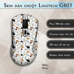 Skin dán chuột Logitech G603 mẫu Neko