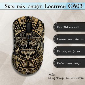 Skin dán chuột Logitech G603 mẫu Nghệ Thuật Aztec lsm034