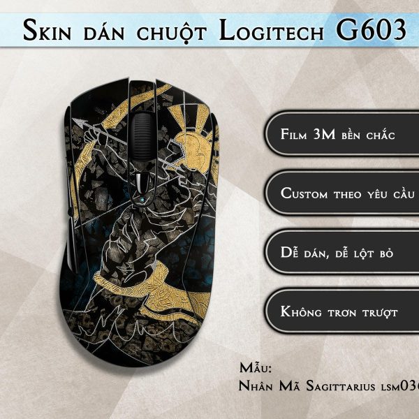 Skin dán chuột Logitech G603 mẫu Nhân Mã Sagittarius lsm036