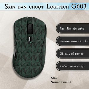 Skin dán chuột Logitech G603 mẫu Nordic xanh lá