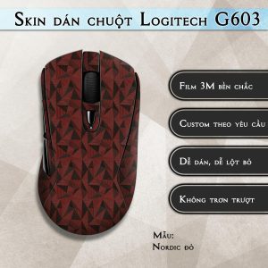 Skin dán chuột Logitech G603 mẫu Nordic đỏ
