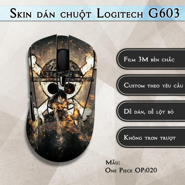 Skin dán chuột Logitech G603 mẫu One Piece OPi020