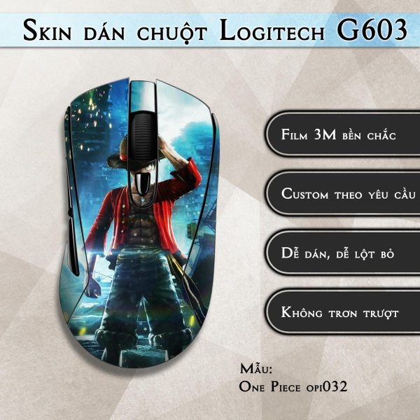 Skin dán chuột Logitech G603 mẫu One Piece opi032