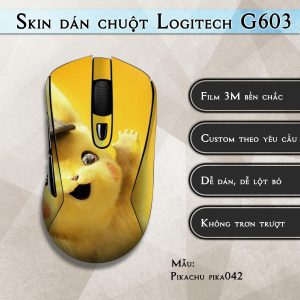 Skin dán chuột Logitech G603 mẫu Pikachu pika042