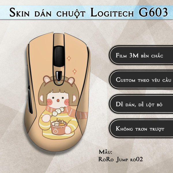 Skin dán chuột Logitech G603 mẫu RoRo Jump ro02