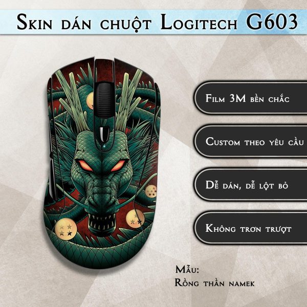 Skin dán chuột Logitech G603 mẫu Rồng thần namek