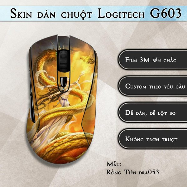 Skin dán chuột Logitech G603 mẫu Rồng Tiên dra053