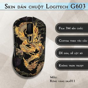 Skin dán chuột Logitech G603 mẫu Rồng vàng dra011