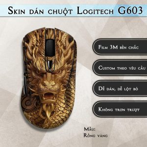 Skin dán chuột Logitech G603 mẫu Rồng vàng