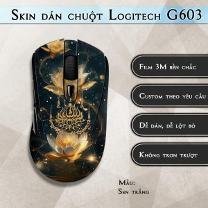 Skin dán chuột Logitech G603 mẫu Sen trắng