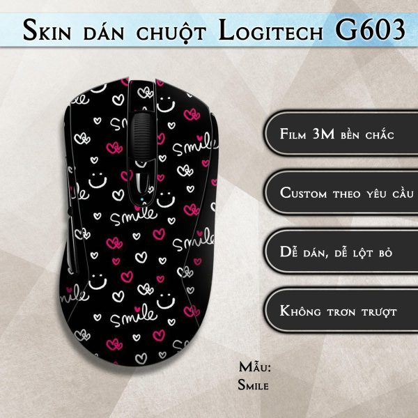 Skin dán chuột Logitech G603 mẫu Smile