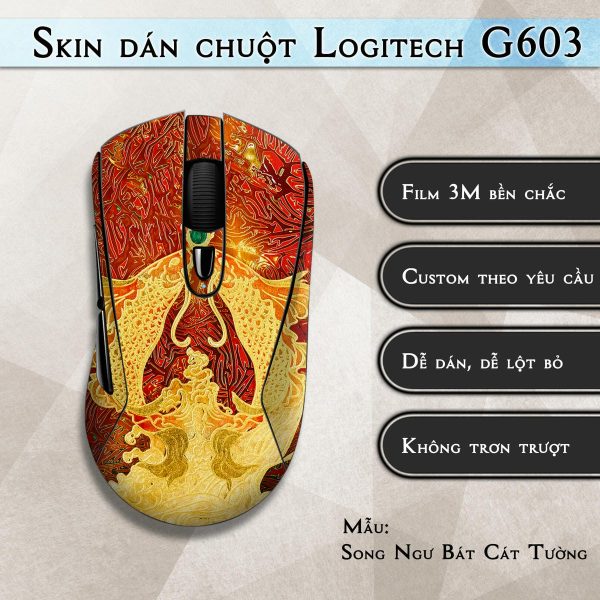 Skin dán chuột Logitech G603 mẫu Song Ngư Bát Cát Tường
