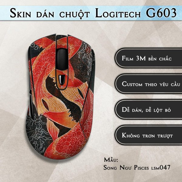 Skin dán chuột Logitech G603 mẫu Song Ngư Pisces lsm047
