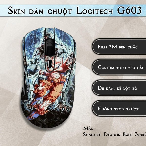 Skin dán chuột Logitech G603 mẫu Songoku Dragon Ball 7vnr001