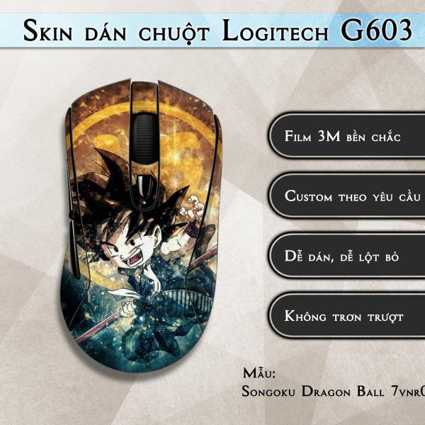 Skin dán chuột Logitech G603 mẫu Songoku Dragon Ball 7vnr005