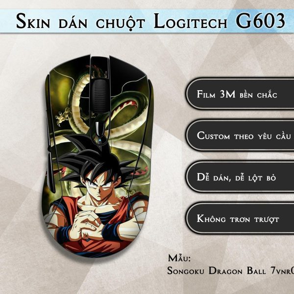 Skin dán chuột Logitech G603 mẫu Songoku Dragon Ball 7vnr011