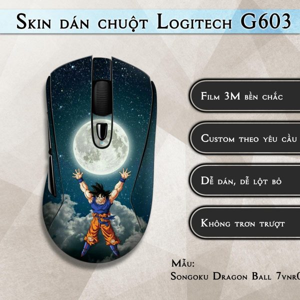Skin dán chuột Logitech G603 mẫu Songoku Dragon Ball 7vnr015