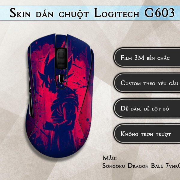 Skin dán chuột Logitech G603 mẫu Songoku Dragon Ball 7vnr023
