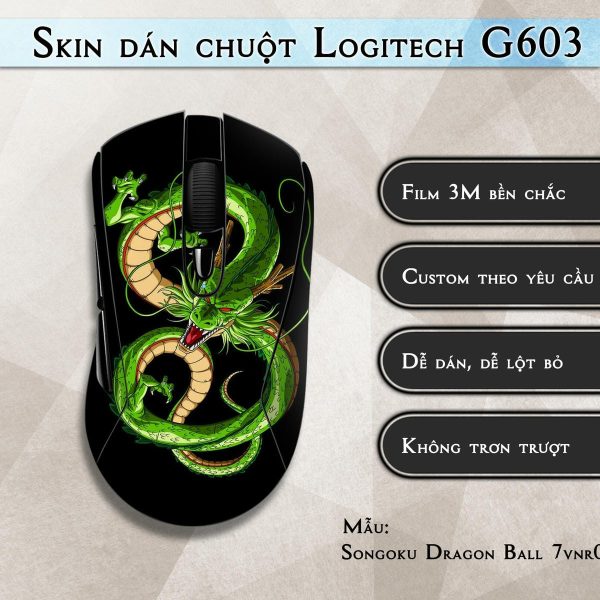 Skin dán chuột Logitech G603 mẫu Songoku Dragon Ball 7vnr024