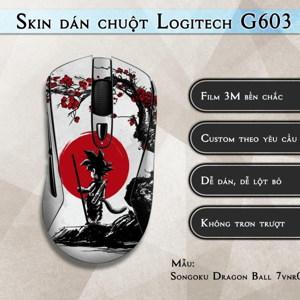 Skin dán chuột Logitech G603 mẫu Songoku Dragon Ball 7vnr032