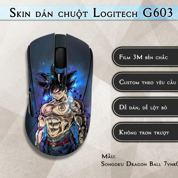 Skin dán chuột Logitech G603 mẫu Songoku Dragon Ball 7vnr033