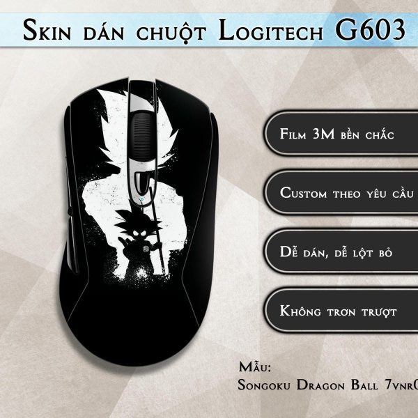 Skin dán chuột Logitech G603 mẫu Songoku Dragon Ball 7vnr098