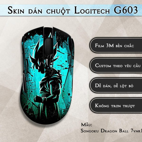 Skin dán chuột Logitech G603 mẫu Songoku Dragon Ball 7vnr100