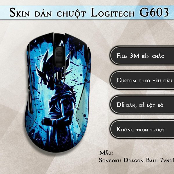 Skin dán chuột Logitech G603 mẫu Songoku Dragon Ball 7vnr101