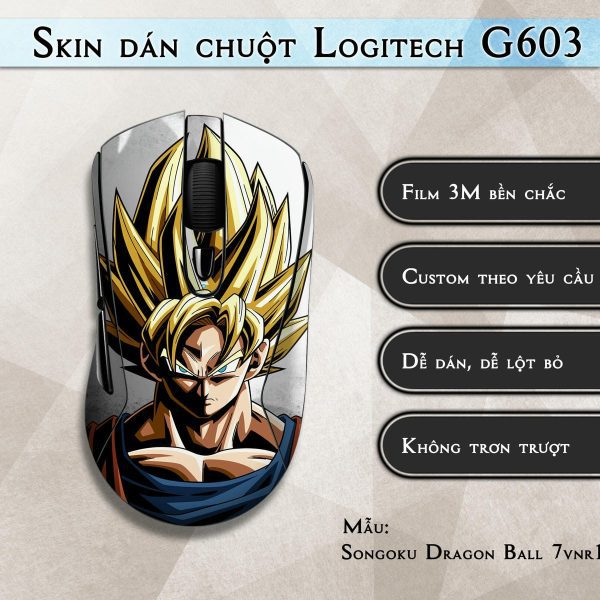 Skin dán chuột Logitech G603 mẫu Songoku Dragon Ball 7vnr103