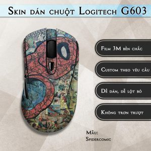 Skin dán chuột Logitech G603 mẫu Spidercomic
