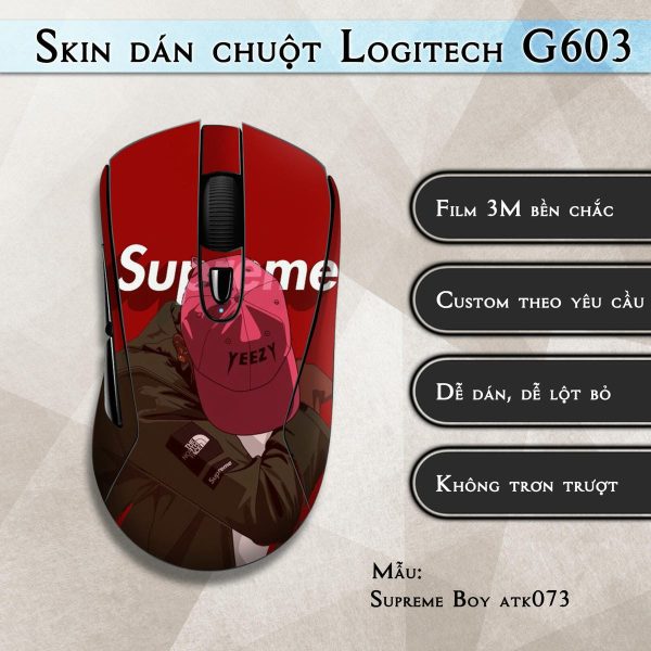 Skin dán chuột Logitech G603 mẫu Supreme Boy atk073