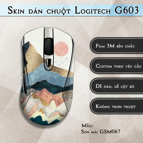 Skin dán chuột Logitech G603 mẫu Sơn mài GSM067